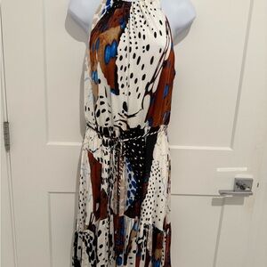 White House Black Market Multicolor Halter Maxi Dress NWOT